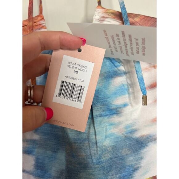 NWT Alexis Naim Dyed Halter-Neckline Open Back Minidress Desert Indigo Size: XS - Picture 5 of 10